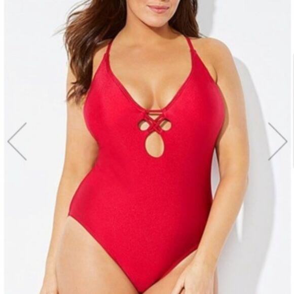 NWT Swimsuits for All Fuego bright red swimsuit - Picture 1 of 9